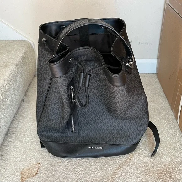 Michael Kors | Bags | Michael Kors Black Leather Backpack  display picture 1